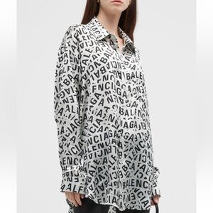 Balenciaga Monogram Black and White Casual Shirt